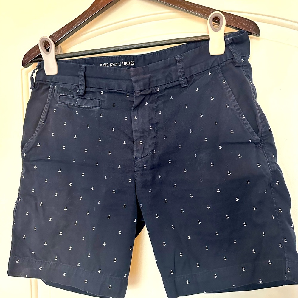 Save Khaki United 7 inch inseam Navy Shorts